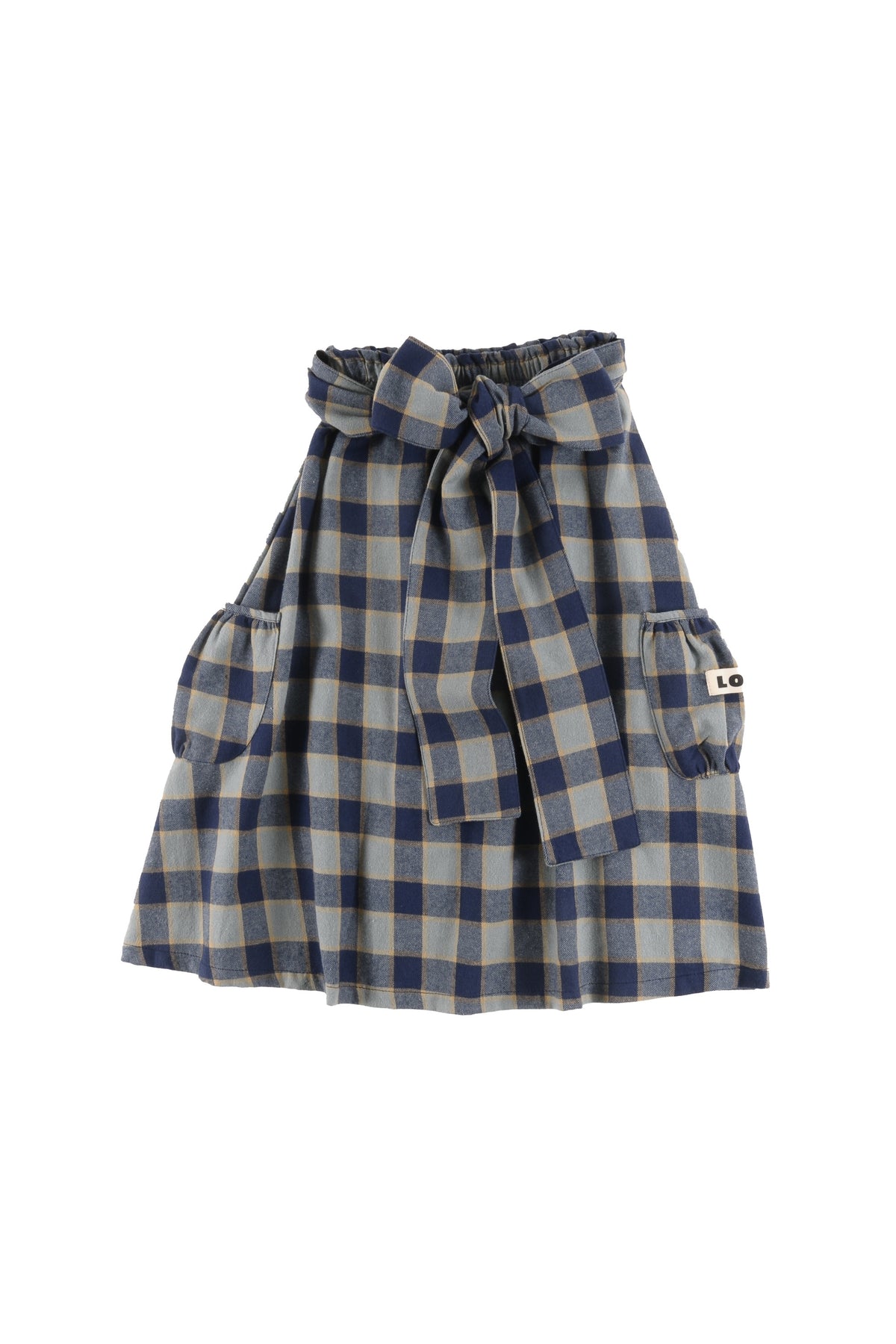 LOUD APPAREL "FRIENDLY LOGO TAPE CHECKED SKIRT