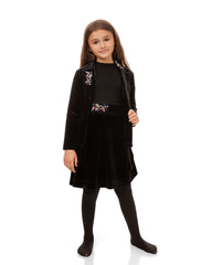 FRAZE 2PC MULTI COLOR EMBROIDERED VELOUR BLAZER WITH SKIRT