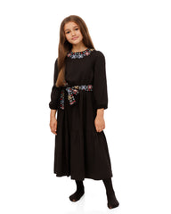 FRAZE MULTI FLORAL BIB AND BELT MAXI
