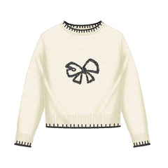 MAYORAL KNIT TRIM SWEATER WITH BOW DETAIL