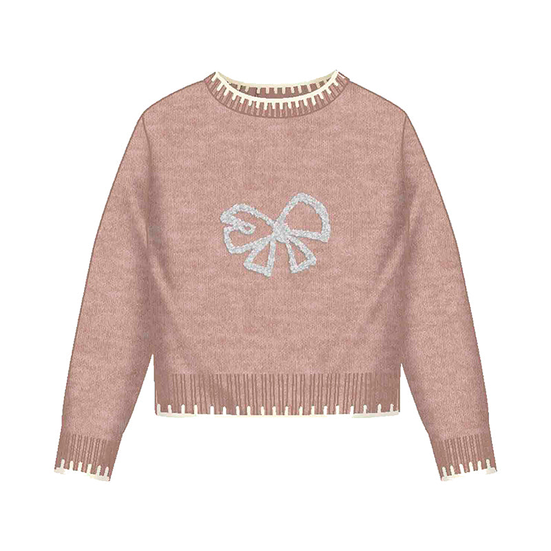 MAYORAL KNIT TRIM SWEATER WITH BOW DETAIL