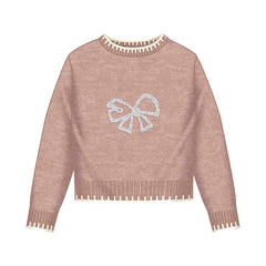 MAYORAL KNIT TRIM SWEATER WITH BOW DETAIL
