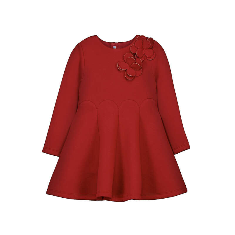 MAYORAL LONG SLEEVE NEOPRENE FLOWER DRESS