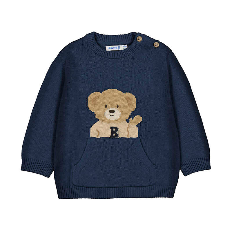 MAYORAL KNIT OVERSIZE BEAR GARPHIC SWEATER