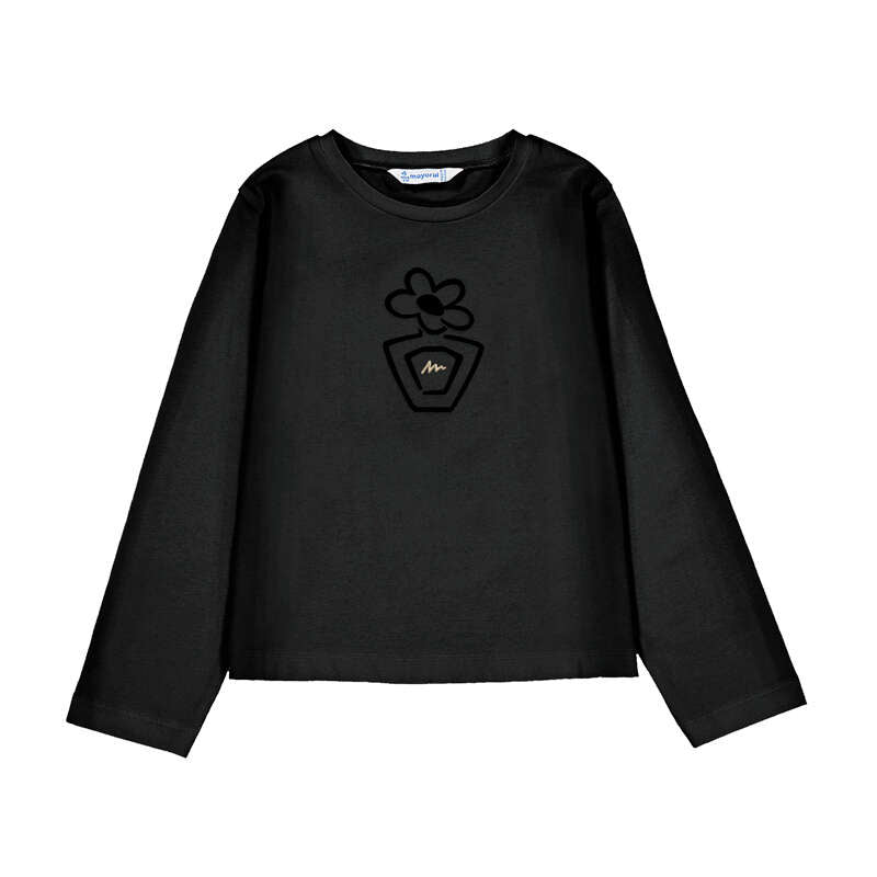 MAYORAL LONG SLEEVE BASIC TONE ON TONE FLOWER T