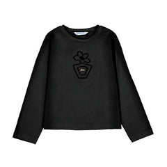 MAYORAL LONG SLEEVE BASIC TONE ON TONE FLOWER T