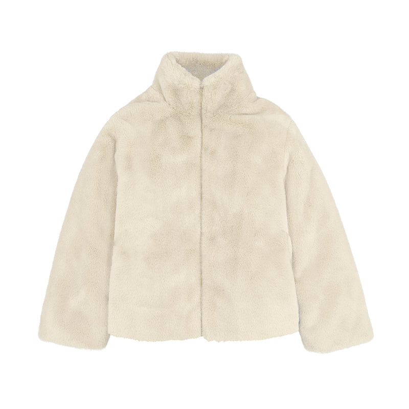 MAYORAL COLORBLOCK FUR COAT