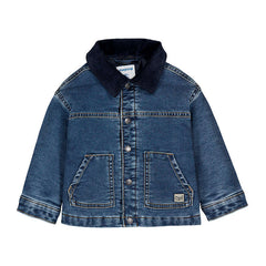 MAYORAL SOFT DENIM SNAP CORDUROY COLLAR JACKET