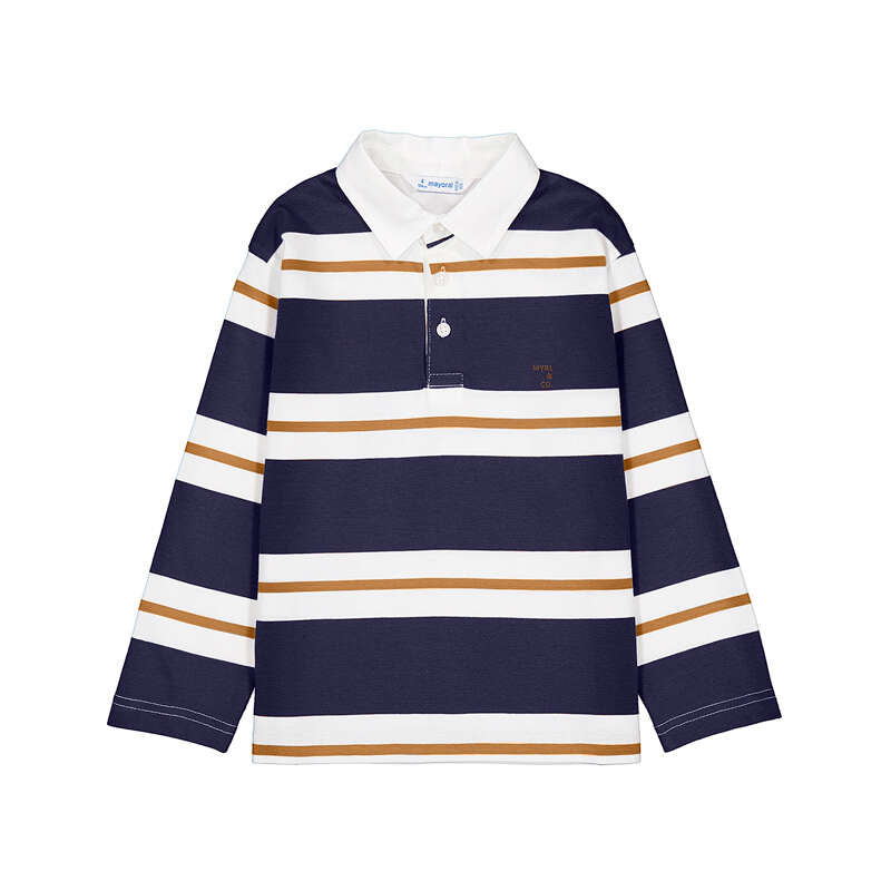 MAYORAL LONG SLEEVE STRIPE POLO