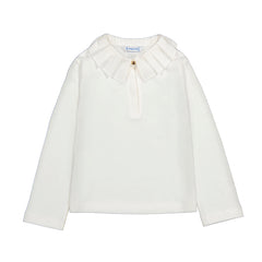 MAYORAL LONG SLEEVE PLEATED COLLAR SHIRT