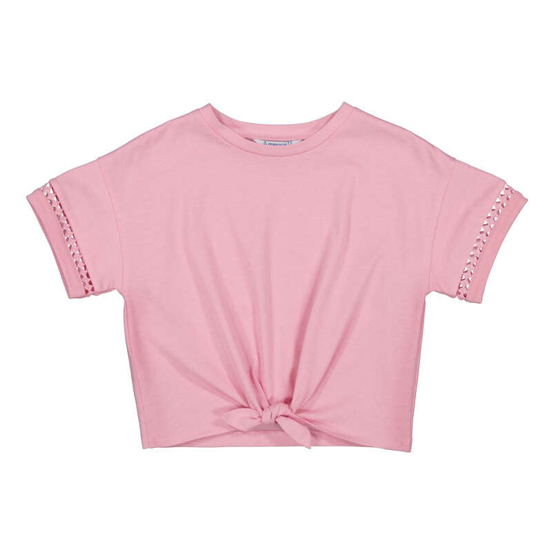 MAYORAL SHORT DETAIL SLEEVE T-SHIRT WITH TIE