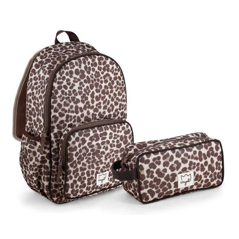 MAYORAL 2PC SET LEOPARD PRINT BACKPACK  AND PENCIL CASE