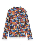 SCOTCH & SODA ALLOVER PRINTED MOCK NECK LONG SLEEVE SHIRT