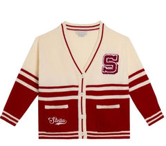 STELLA MCCARTNEY COLLEGE STRIPE LOGO S PATCH CARDIGAN