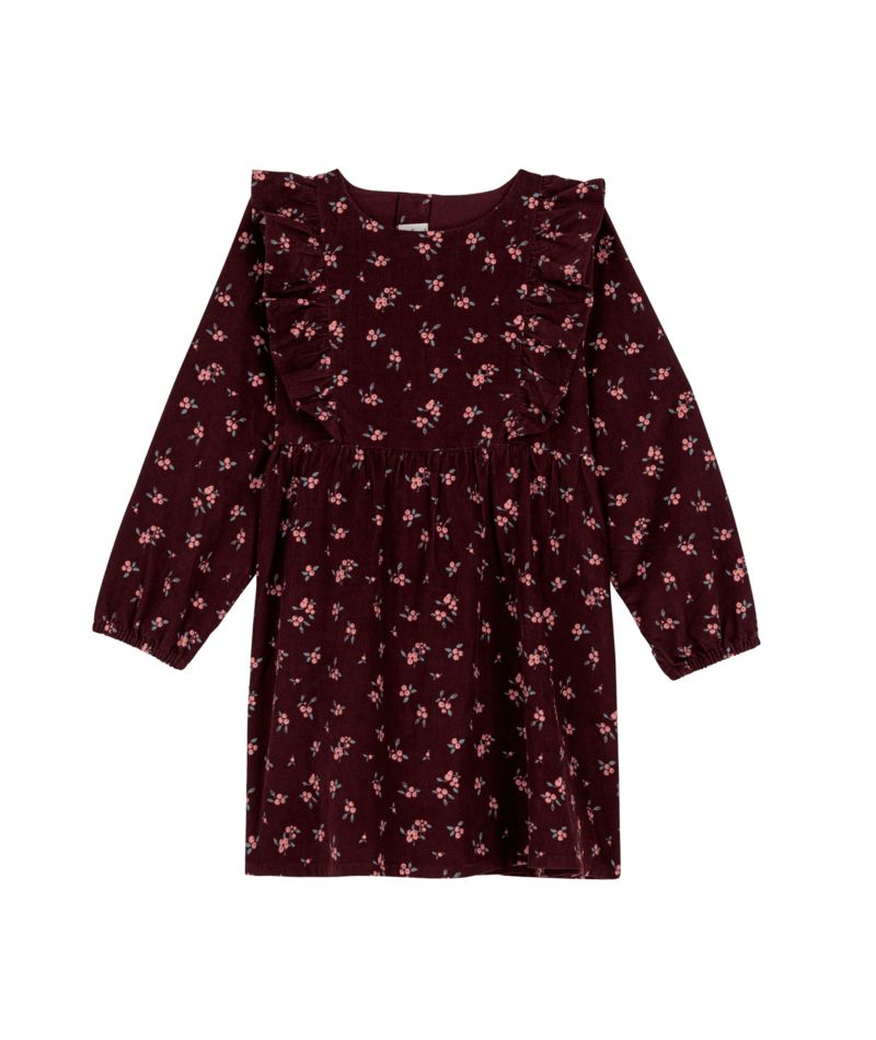 PETIT BATEAU LONG SLEEVE CORDUROY FLORAL DRESS