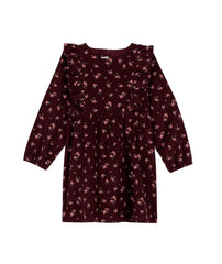 PETIT BATEAU LONG SLEEVE CORDUROY FLORAL DRESS