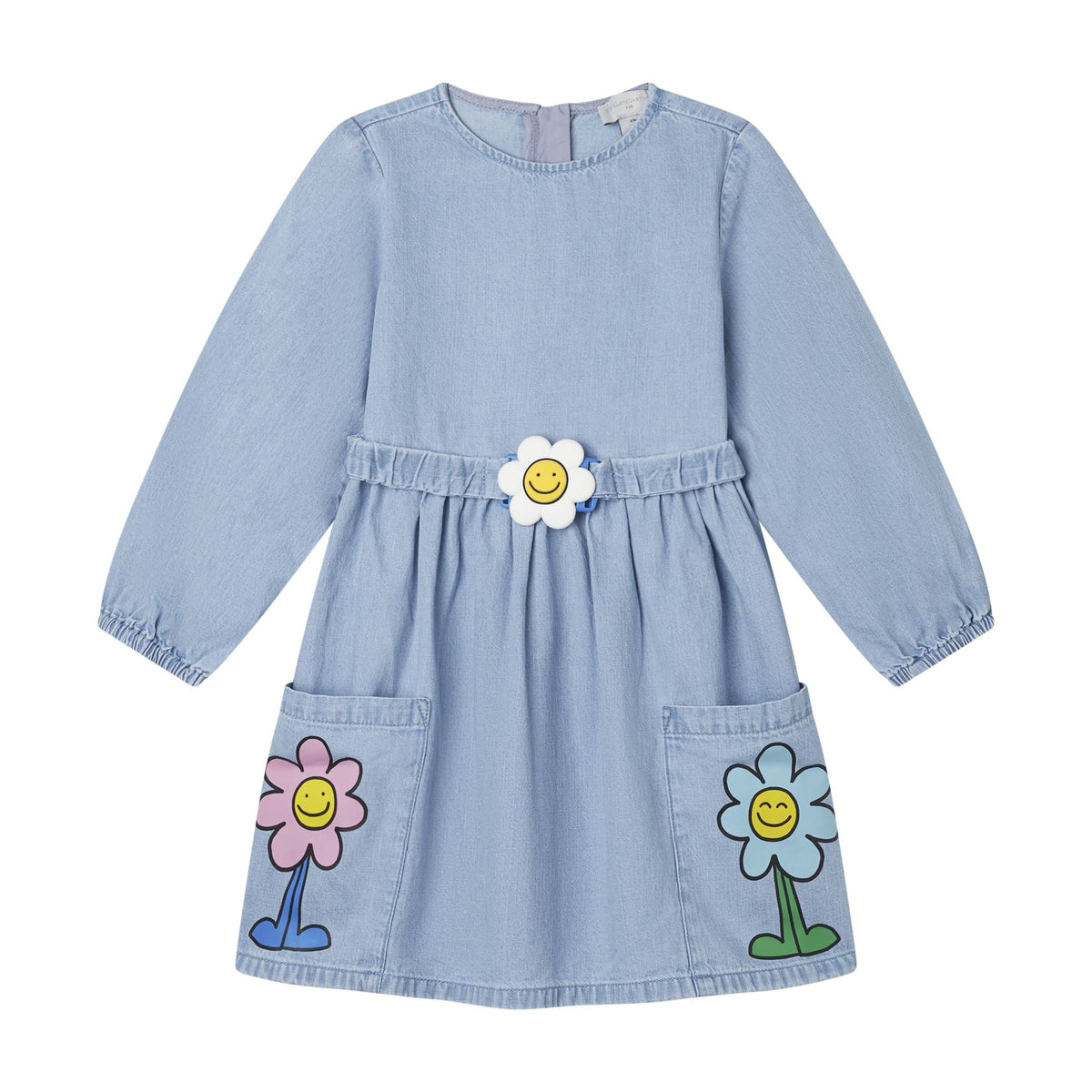 STELLA MCCARTNEY L/S FLOWER PRINT DENIM DRESS