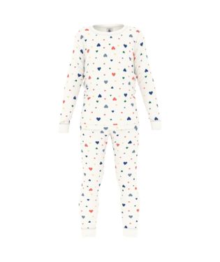 PETIT BATEAU LONG SLEEVE HEART PRINT PJS