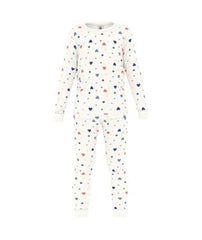 PETIT BATEAU LONG SLEEVE HEART PRINT PJS