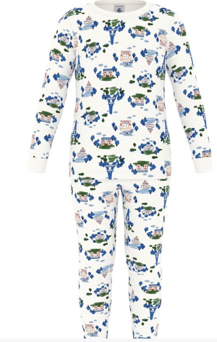 PETIT BATEAU LONG SLEEVE PRINTED LOUNGEWEAR PJS