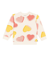 PETIT BATEAU MULTI HEART PRINT SWEATSHIRT