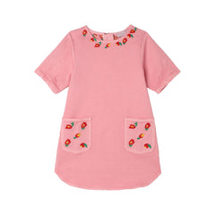 STELLA MCCARTNEY SHORT SLEEVE DRESS WITH FLOWER EMBRO.
