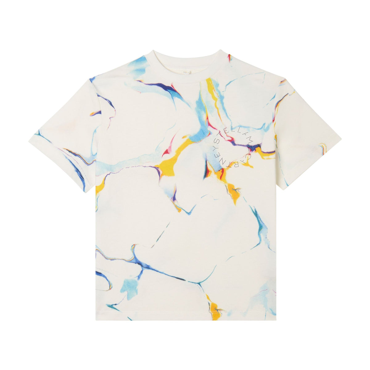 STELLA MCCARTNEY SHORT SLEEVE MARBLE T-SHIRT WITH STELLA LOGO