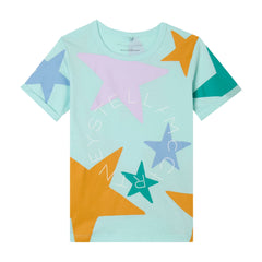 STELLA MCCARTNEY SHORT SLEEVE STAR TEE WITH LOGO PRINT
