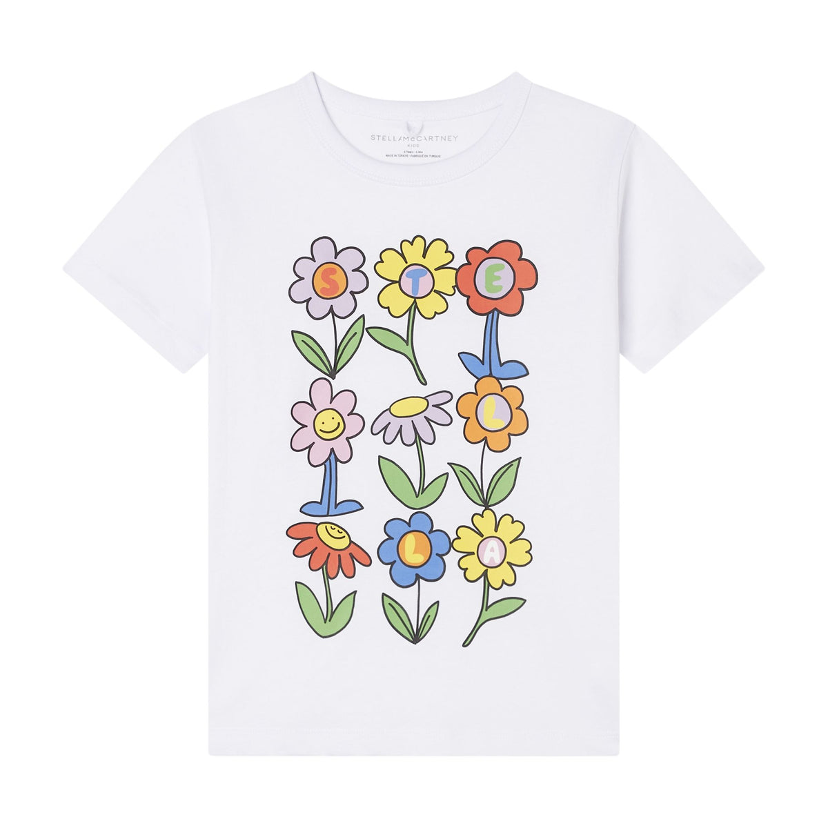 STELLA MCCARTNEY S/S STELLA LETTERING FLOWERS PRINT T-SHIRT