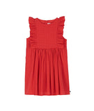 PETIT BATEAU SLEEVELESS EYELET DRESS WITH RUFFLES