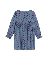 PETIT BATEAU LONG SLEEVE CORDUROY APLLE PRINT DRESS