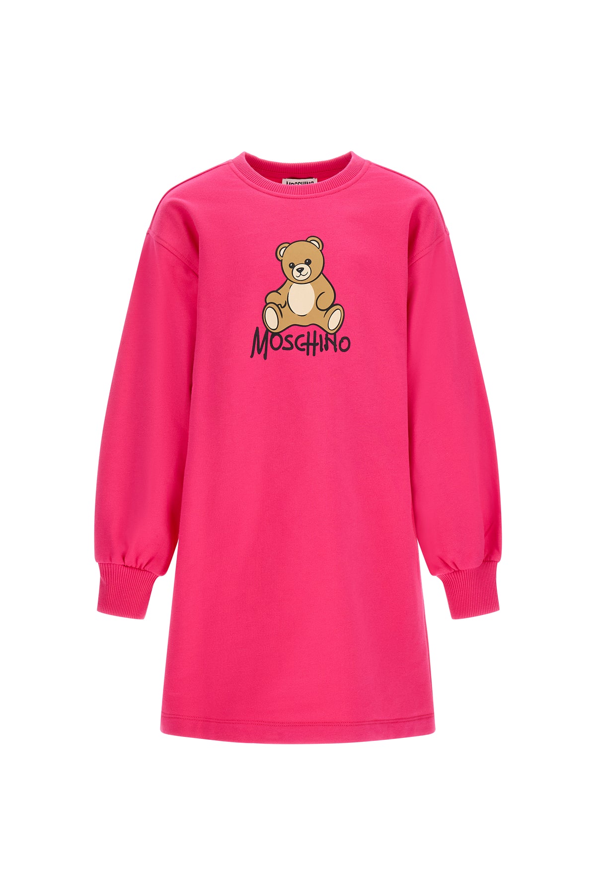 MOSCHINO LONG SLEEVE LOGO BEAR FACE PATCH DRESS