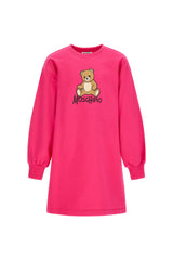 MOSCHINO LONG SLEEVE LOGO BEAR FACE PATCH DRESS
