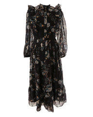 HEV SHEER FLORAL PRINT DRESS