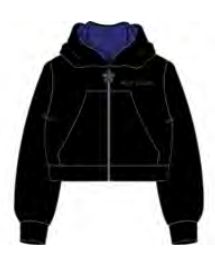 MARC JACOBS HOODED ZIP UP WITH LOGO RHINESTONE