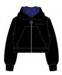 MARC JACOBS HOODED ZIP UP WITH LOGO RHINESTONE