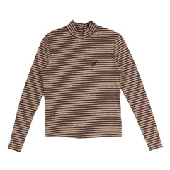 HEV 2PC STRIPED MOCKNECK TOP WITH CORD TIE SKIRT