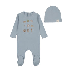BEE & DEE 2PC HOME SWEET HOME FOOTIE WITH BEANIE SET
