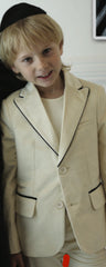 NOVE 2PC VELVET PIPED JACKET WITH VELVET SHORTS