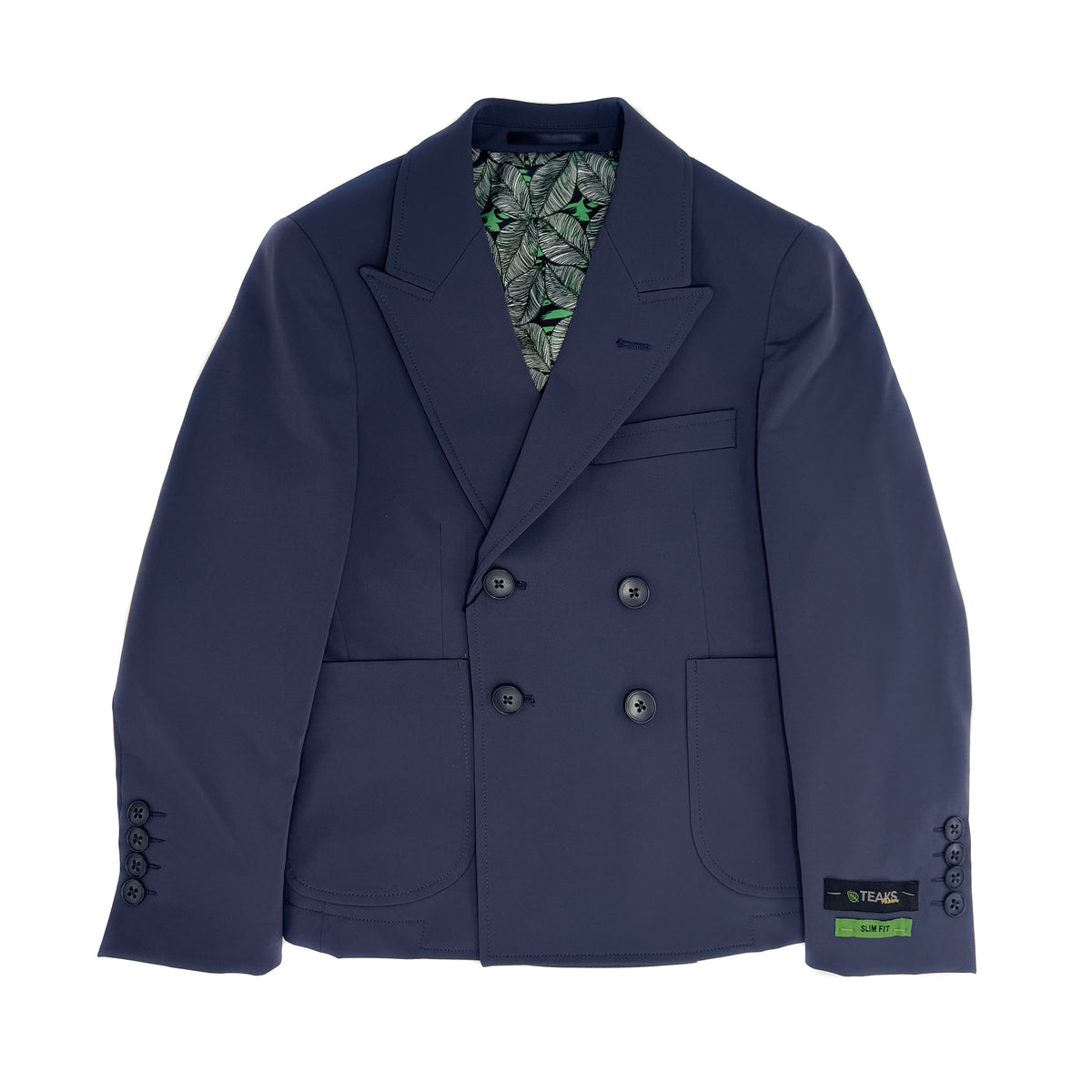 TEAKS DOUBLE BREASTED STRETCH BLAZER