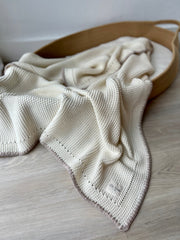 LITTLE THREADS KNIT COTTON BLANKET