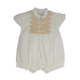 JESURUM PICCOLA CELESTE ROMPER LACE BIB WITH BUTTON