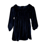 TOCOTO VINTAGE VELVET RUFFLE COLLAR DRESS