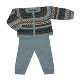 BONTON 2PC KNIT STRIPE SWEATER AND PANT SET