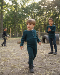 PANTHER 2PC CARDIGAN WITH KNIT OVERALLS