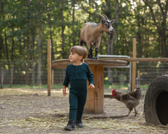 PANTHER 2PC CARDIGAN WITH KNIT OVERALLS
