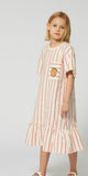 KENZO SHORT SLEEVE DRESS STRIPED POCKET GRAPHIC