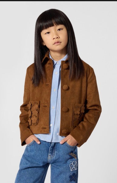 MARC JACOBS PETER PAN COLLAR JACKET WITH FLOWER DETAIL POCKET