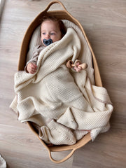 LITTLE THREADS KNIT COTTON BLANKET