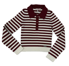 LIU-JO STRIPE COLLARED SWEATER